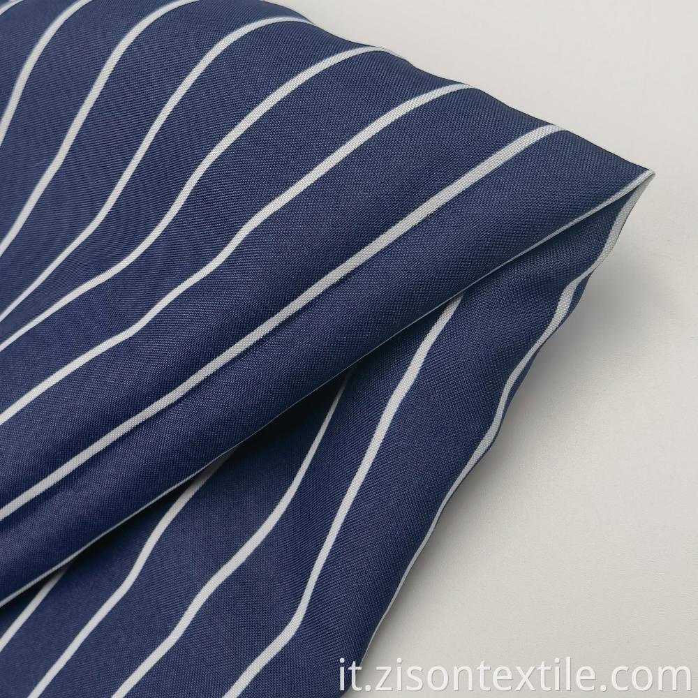 Navy Blue Striped Printed Fabric